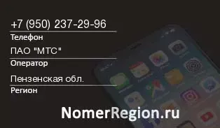 Кто звонил с 9502372996 - регион и оператор
